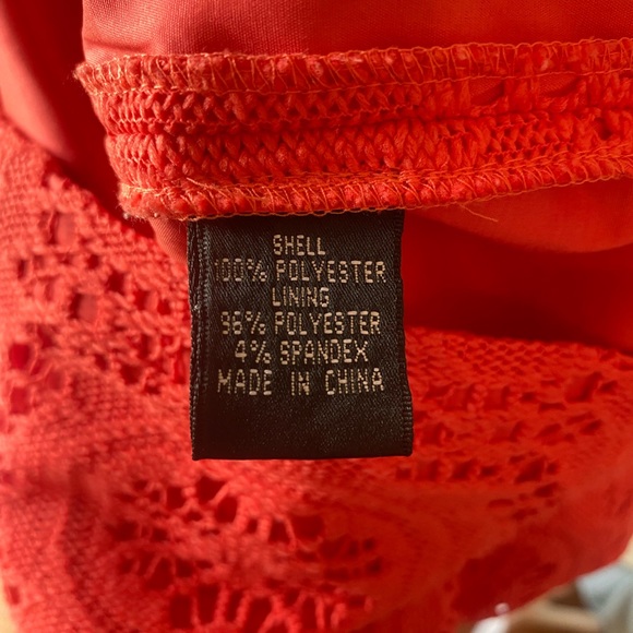 ❌SOLD❌ ADRIANNA PAPELL LACE OVERLAY DRESS SIZE 6 CORAL PINK - Picture 7 of 7